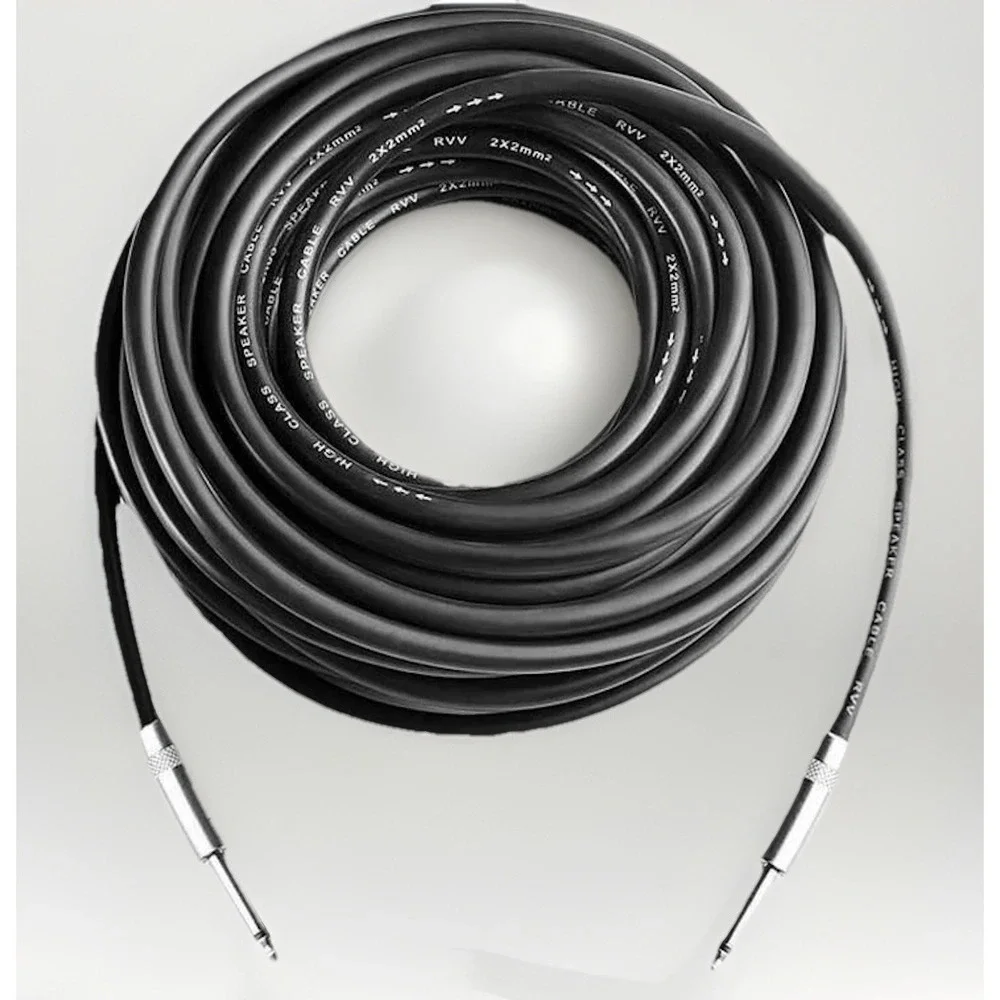 Speaker Microphone Cable Male Plugs 100ft with 1/4 inch‎ Tip-Sleeve Connectors
